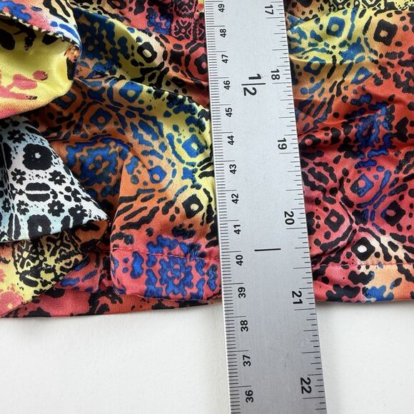 XOXO Top Ruffle Front  Womens Small Multi Colorful Satin Y2K Fairy Whimsical - Picture 12 of 13